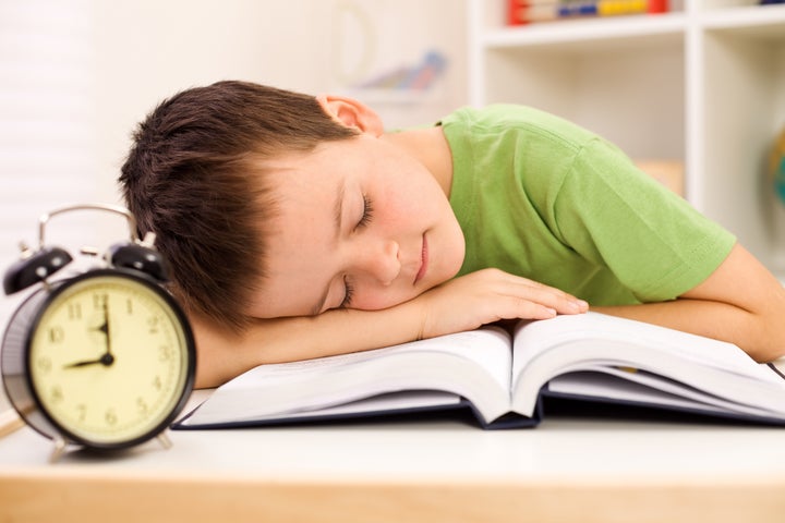 boy fallen asleep on his book...