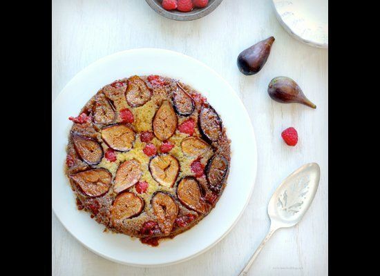 Fig And Raspberry Upside-Down Cake