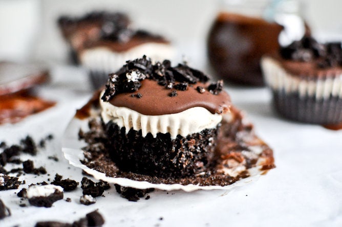 Peanut Butter Fudge Coffee Ice Cream Cupcakes