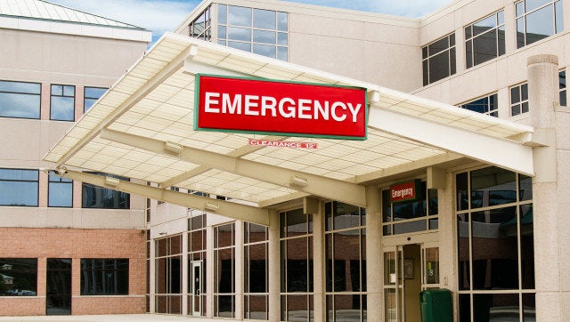 entrance to emergency room at...