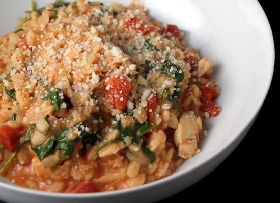 Creamy Barley With Tomatoes And Spinach