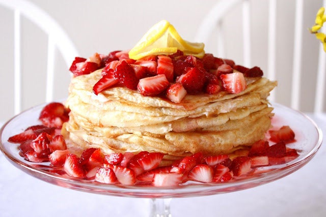 Lemon Strawberry Crepe Cake