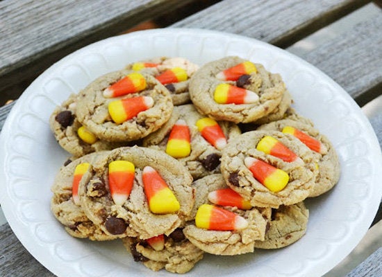 Candy Corn Chocolate Chip Cookies