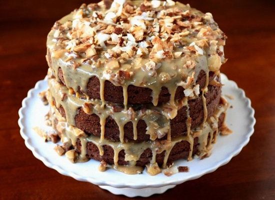 Chocolate Cola Cake With Toasted Coconut And Pecan Icing