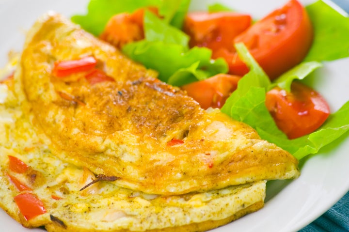 omelet with vegetable salad