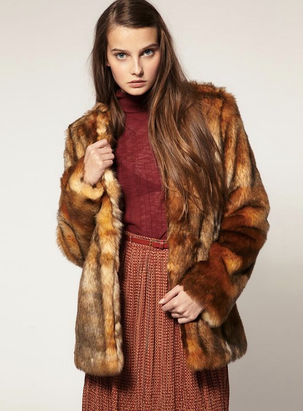 ASOS Premium Faux Fox Fur Collarless Coat, $70
