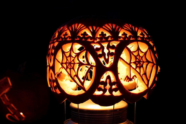 tiffany style jack o lantern