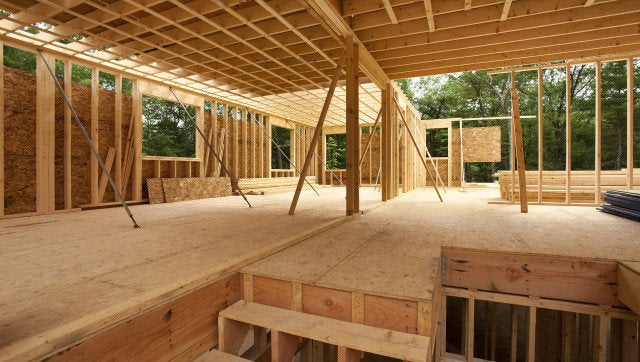 Interior framing of a new house under construction