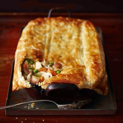 Chicken Pot Pie In A Blanket Of Puff Pastry
