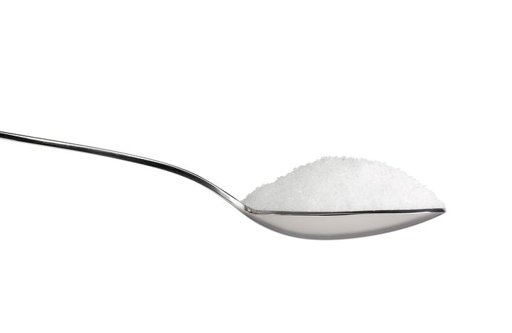 salt or sugar on a teaspoon...