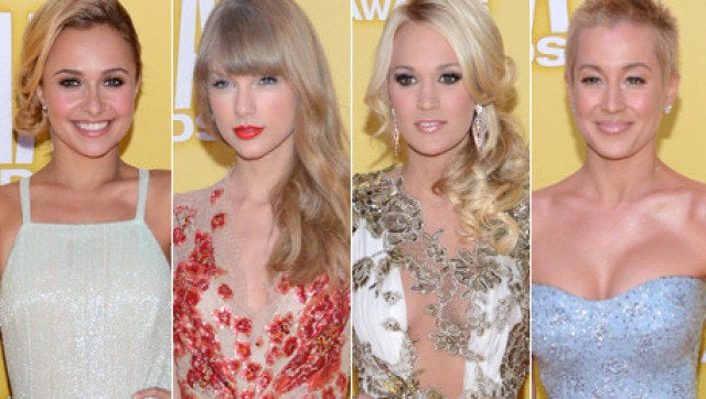 Carrie Underwood, Faith Hill match on Grammys red carpet