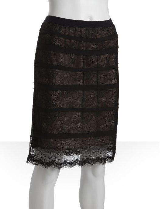 BCBGMAXAZRIA Black Lace "Jocelyn" Pencil Skirt, $78