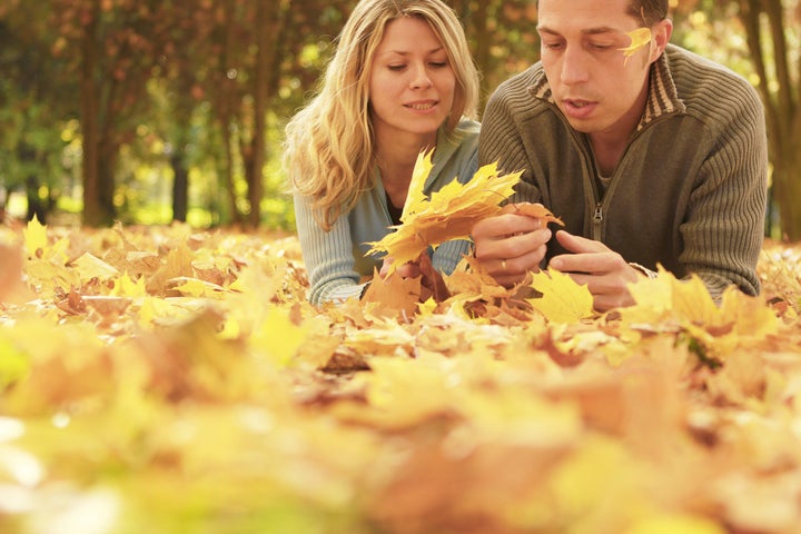 young couple in the autumn...