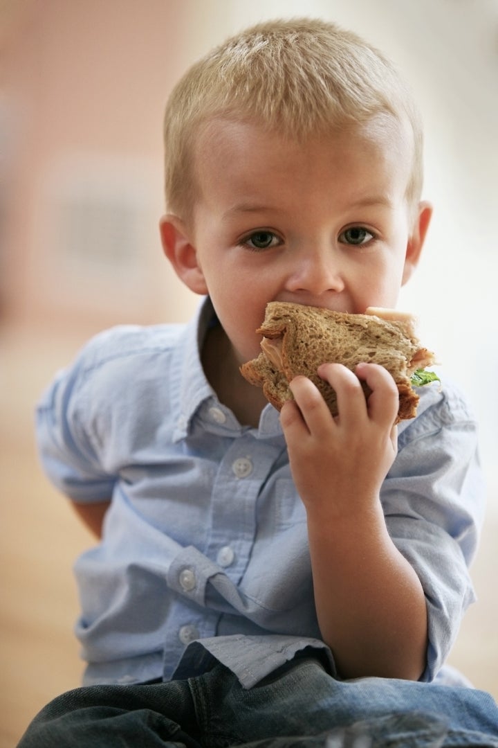 little cute boy eating healthy...