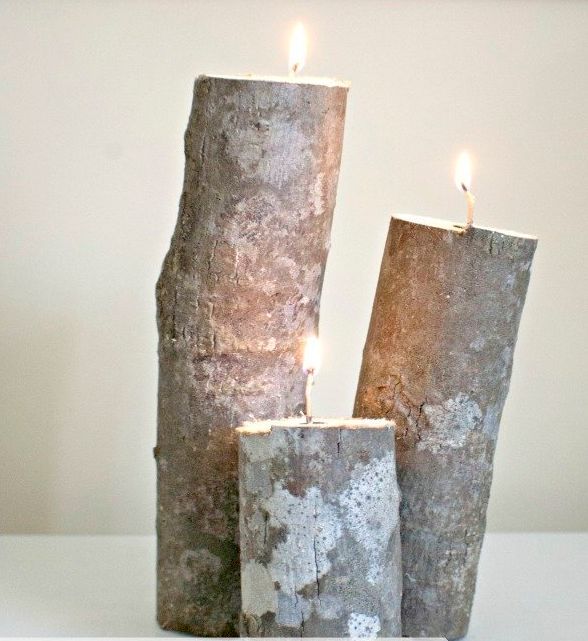 Tree Trunk Candle Holders