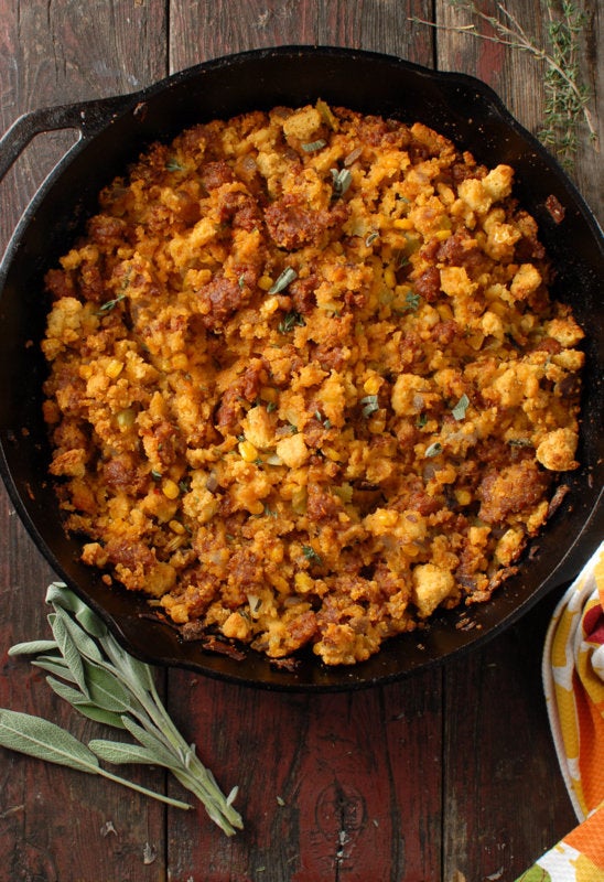 Spicy Chorizo Cornbread Sage Dressing