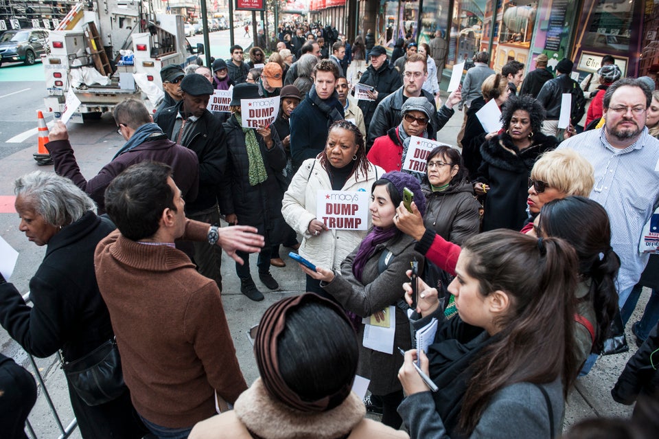 Dump Trump Protest At Macy's Herald Square Store