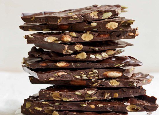 Dark Chocolate Bark With Roasted Almonds And Seeds