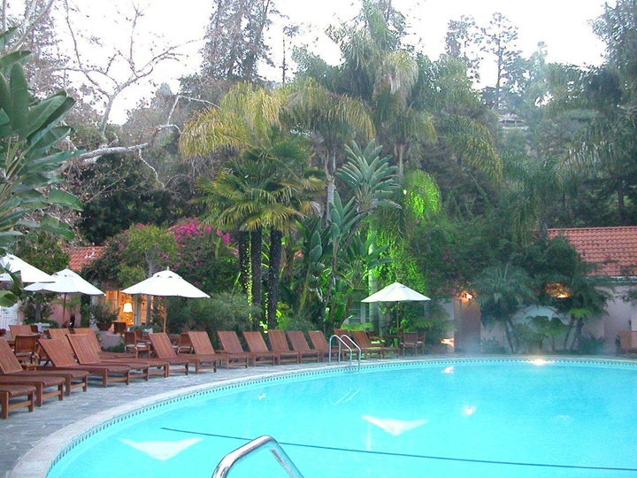 Description 1 Swimming pool and gardens at Hotel Bel Air in Los Angeles. | Source http://www. flickr. com/photos/alan-light/