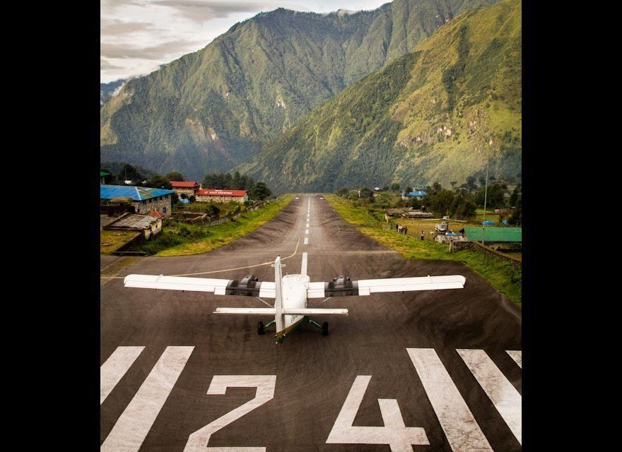 Take-Off From Lukla Airport near Mt. Everest