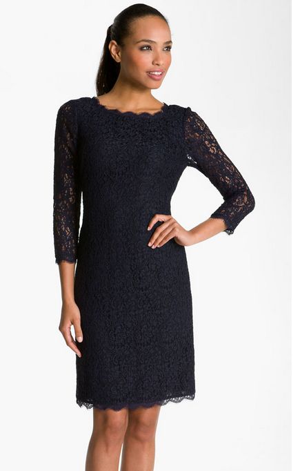  Adrianna Papell Lace Overlay Sheath Dress, $158