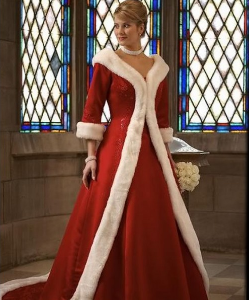 Red christmas sale wedding dresses