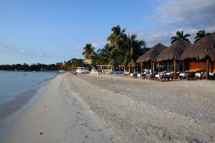 early evening on the beach at a ...