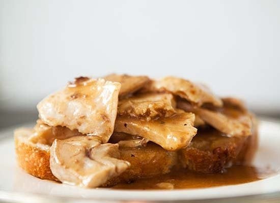 Open Faced Turkey And Gravy Sandwich