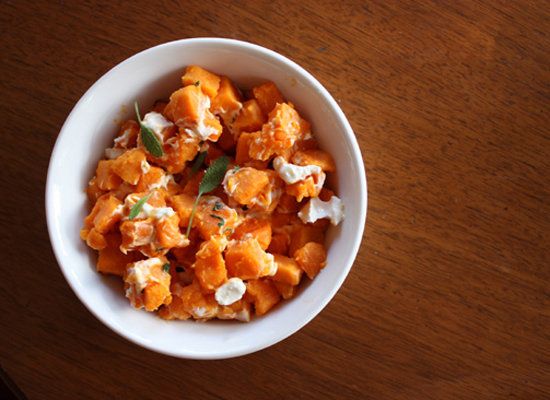Sweet Potatoes With Goat Cheese And Sage