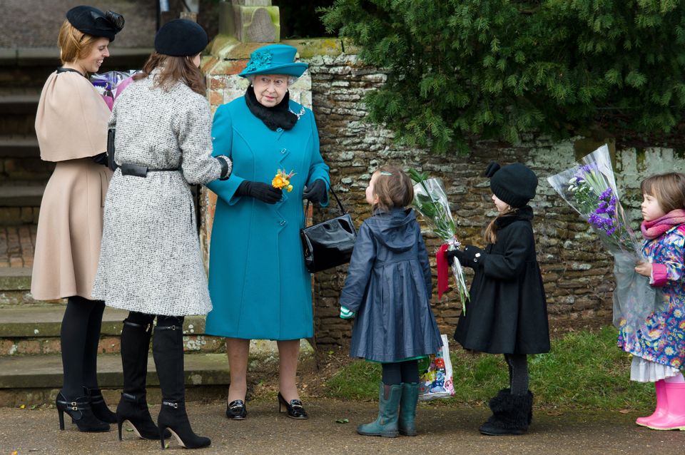 Princess Beatrice, Princess Eugenie with Queen Elizabeth II