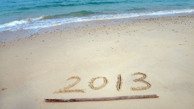 number 2013 on the beach of...
