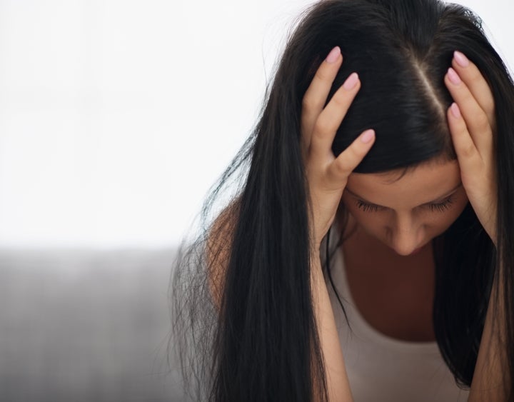 young woman in stress