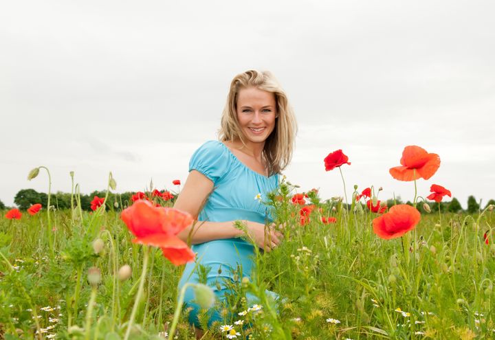 pretty young woman in poppy...