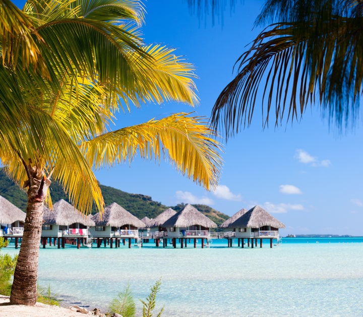 beautiful beach on bora bora...