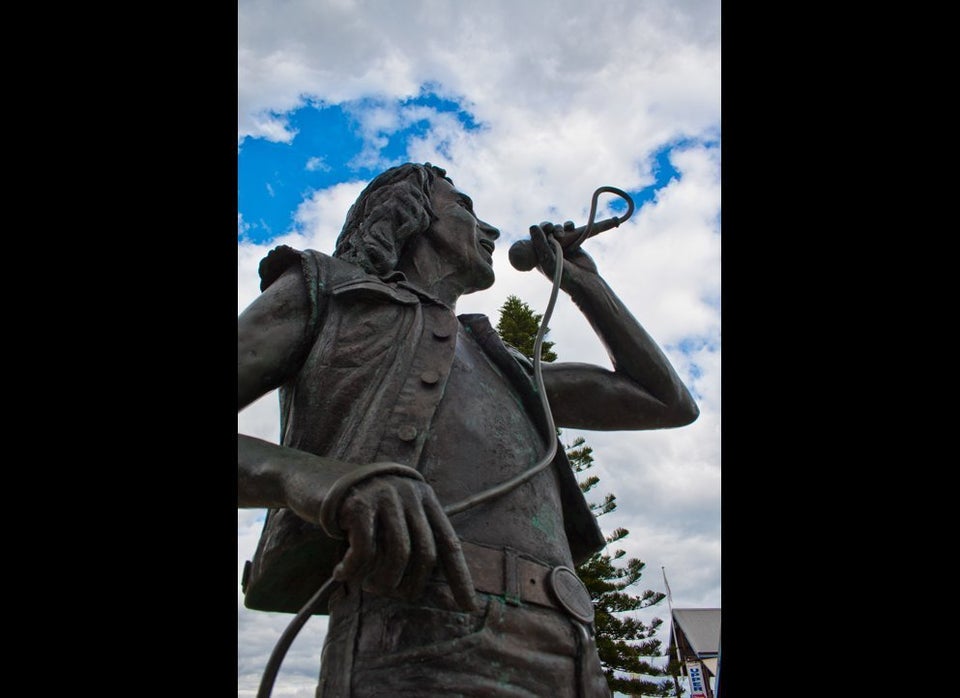 Bon Scott's statue in Freemantle, Australia