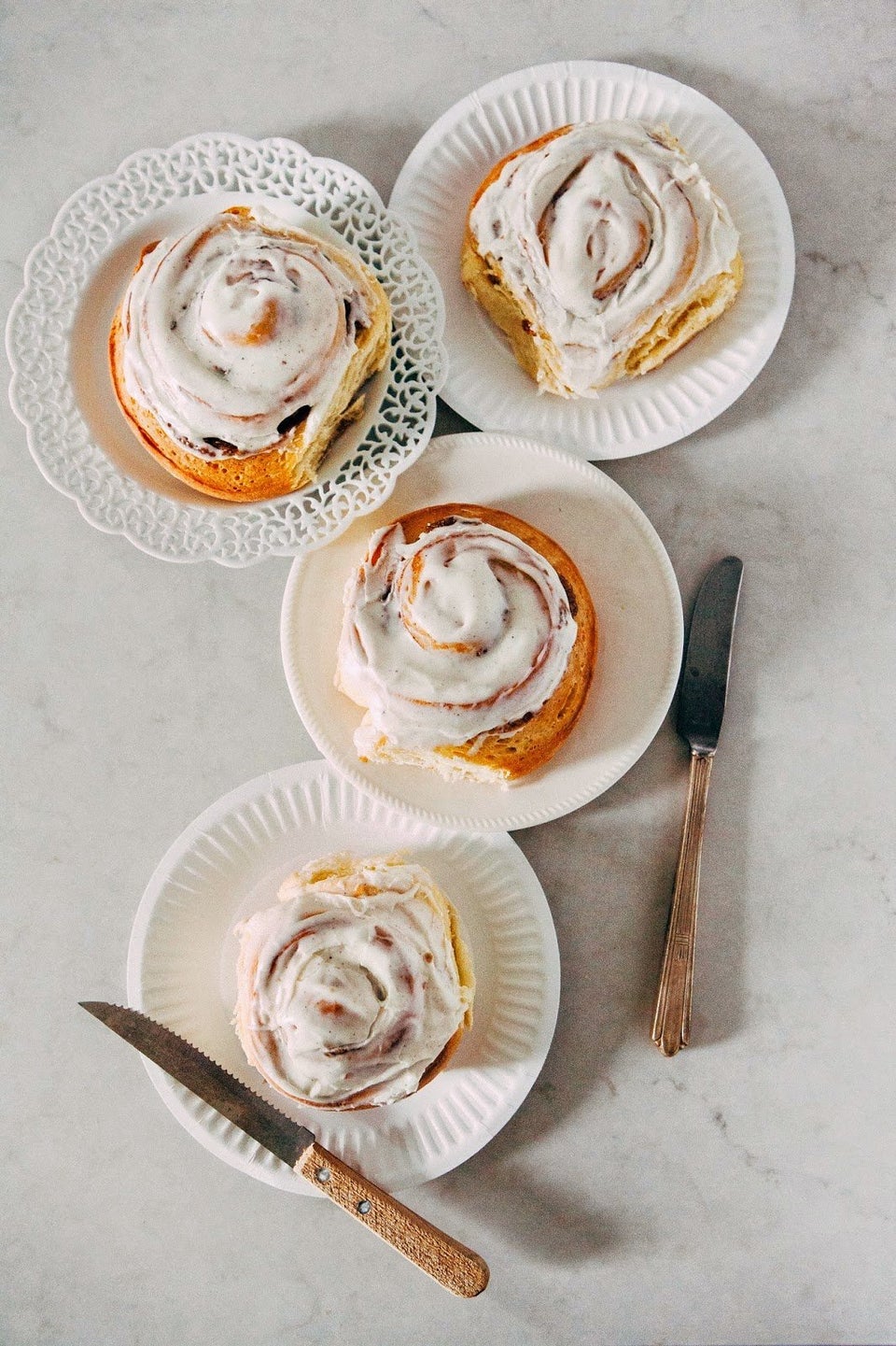 Overnight Eggnog Cinnamon Rolls With Rum Icing