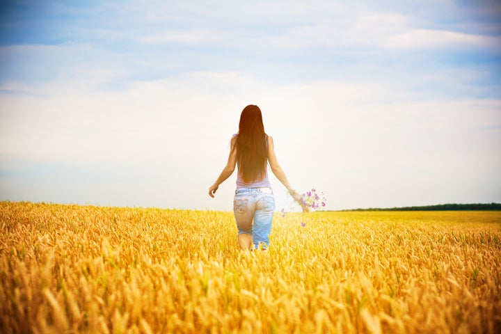 beautiful girl is picking...