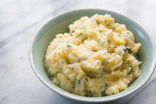 Mashed Rutabaga With Sour Cream And Dill