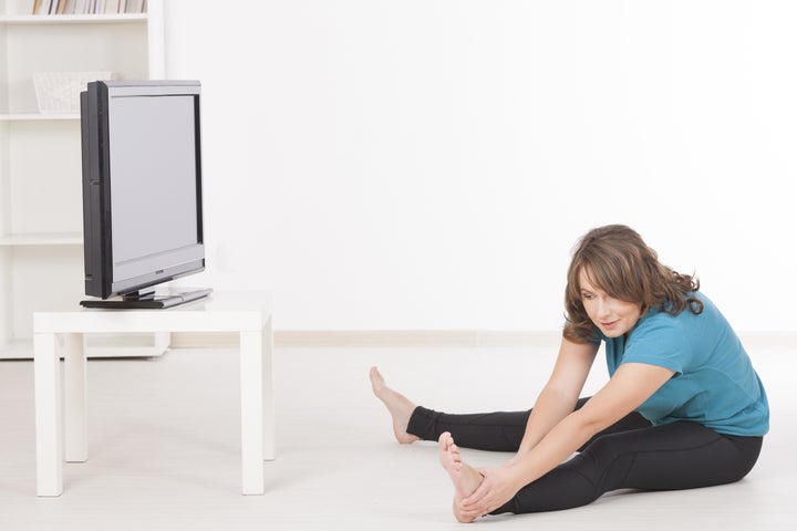 woman doing fitness at home...