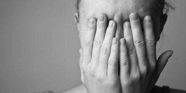 Portrait of very young depressed woman/girl(black and white)