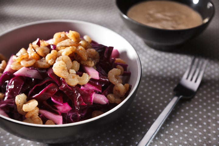 crab salad with red cabbage ang ...