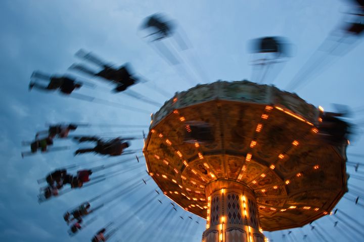 chain swing ride in amusement park