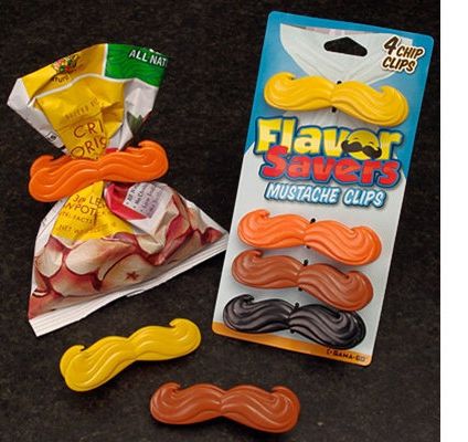Flavor Savers Mustache Chip Clips