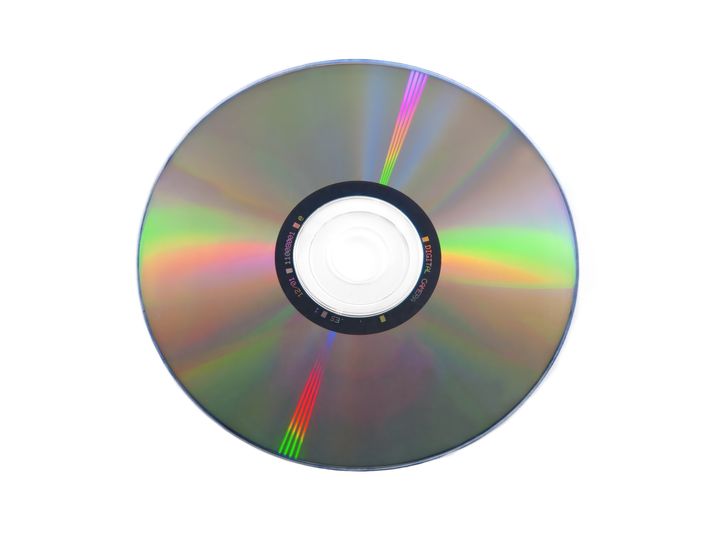 isolated dvd disk on white...