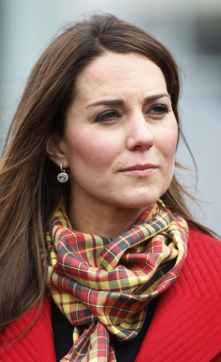 AYRSHIRE, UNITED KINGDOM - MARCH 05: Catherine, Countess of Strathearn is seen during a visit to Dumfries House on March 05, 2013 in Ayrshire, Scotland. The Duke and Duchess of Cambridge braved the bitter cold to attend the opening of an outdoor centre in Scotland today. The couple joined the Prince of Wales at Dumfries House in Ayrshire where Charles has led a regeneration project since 2007. Hundreds of locals and 600 members of youth groups including the Girl Guides and Scouts turned out for the official opening of the Tamar Manoukin Outdoor Centre. (Photo by Danny Lawson - WPA Pool/Getty Images)