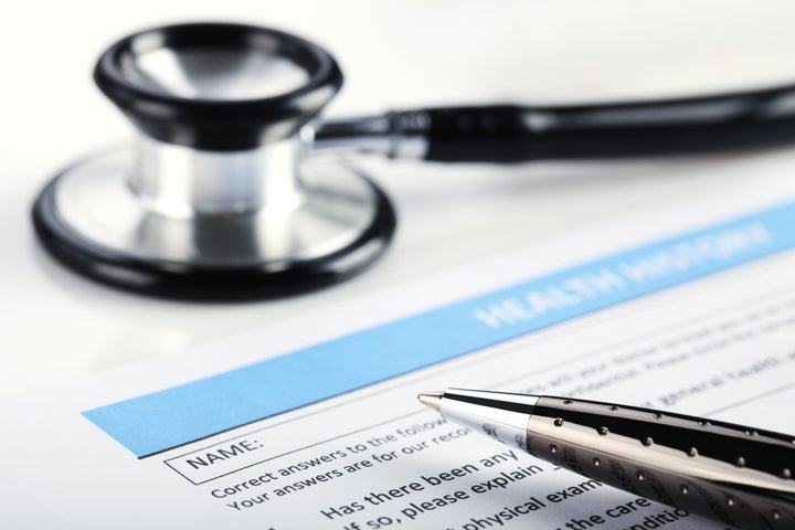 filling medical form document ...