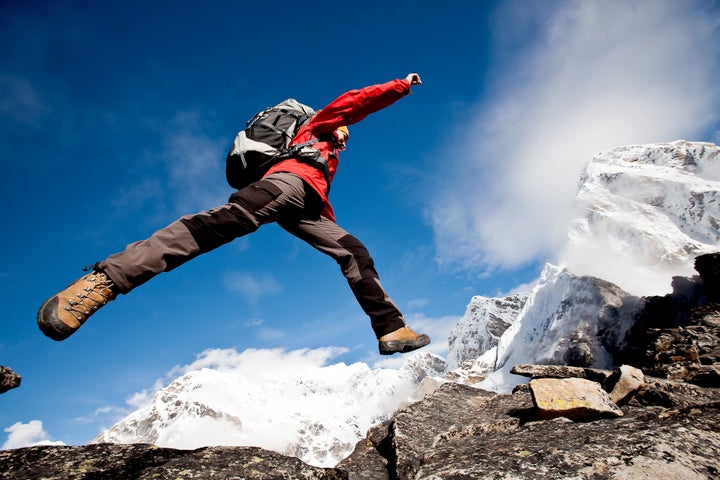 Hiking in Himalaya mountains