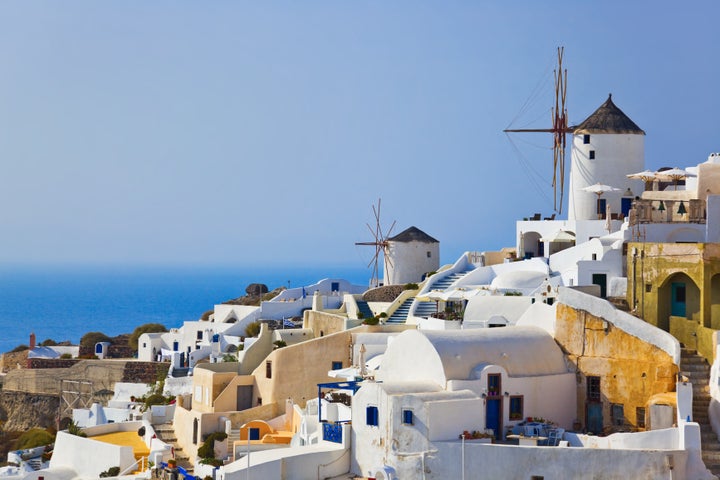 windmill in oia at santorini ...