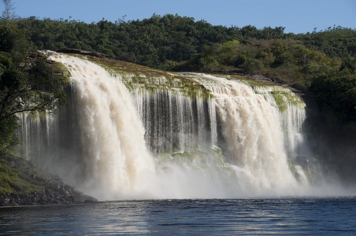 waterfall at canaima venezuela