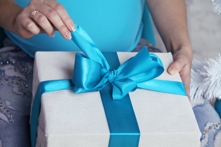 opening gift boxes with blue...